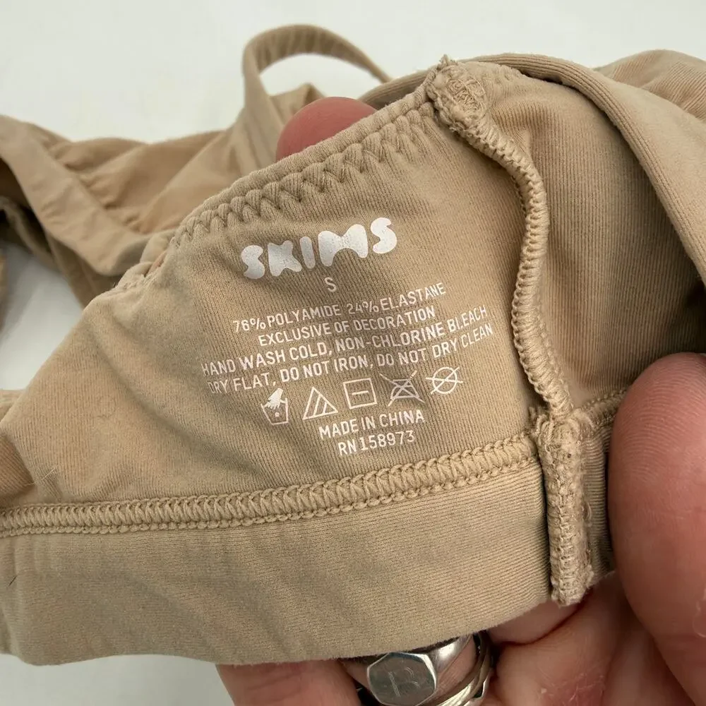 Skims Fits Everybody Triangle Bralette Clay Bra Size Small - Picture 2 of 4
